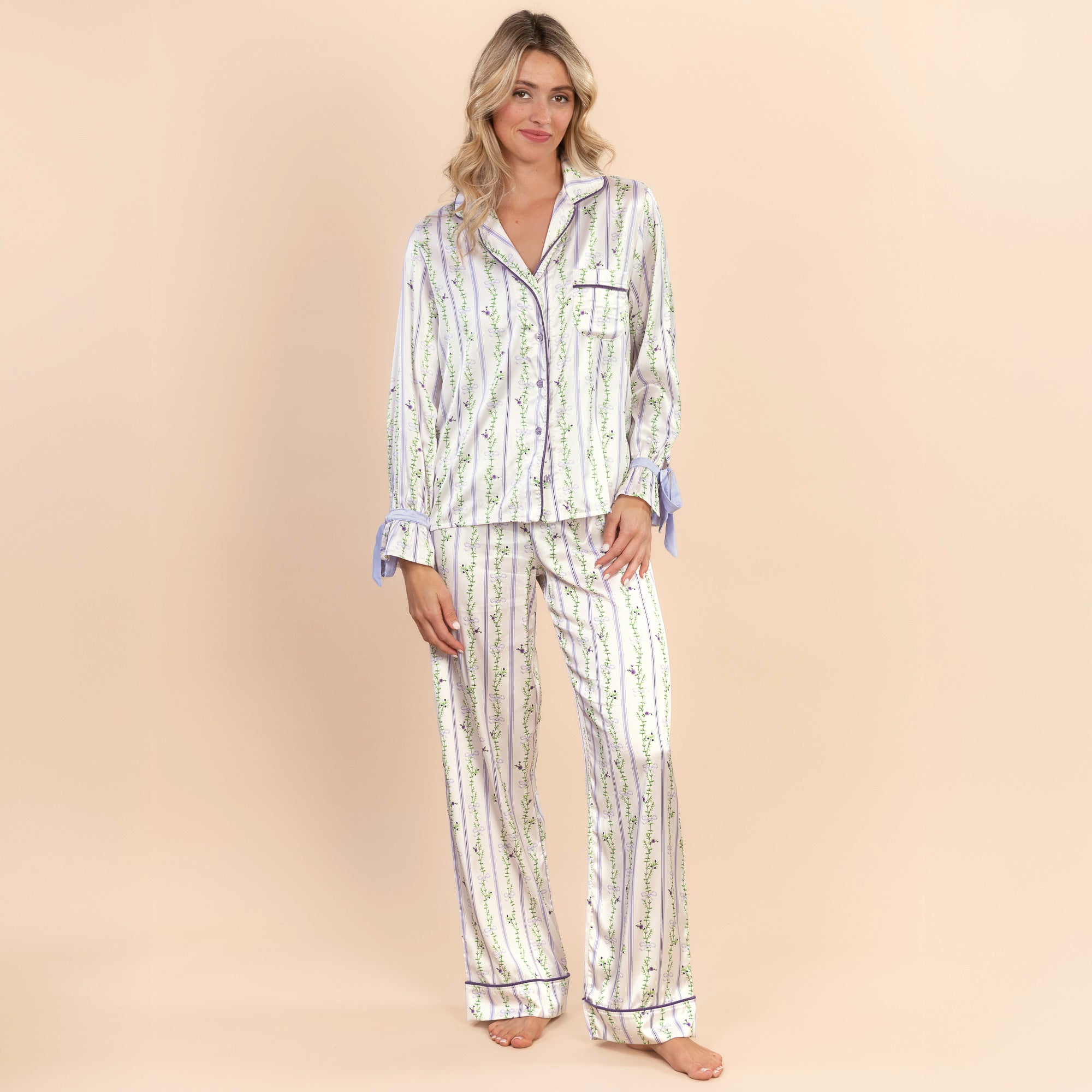 Blooming Stripes Pajama Pants