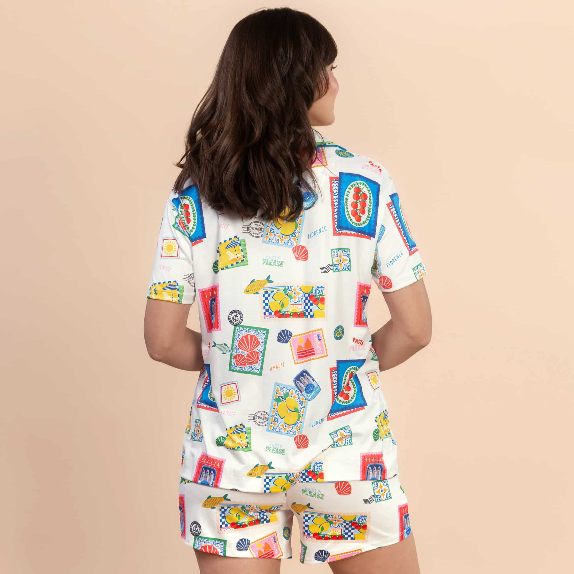 La Dolce Vita Pajama Shorts | White Italian Summer PJ Bottom