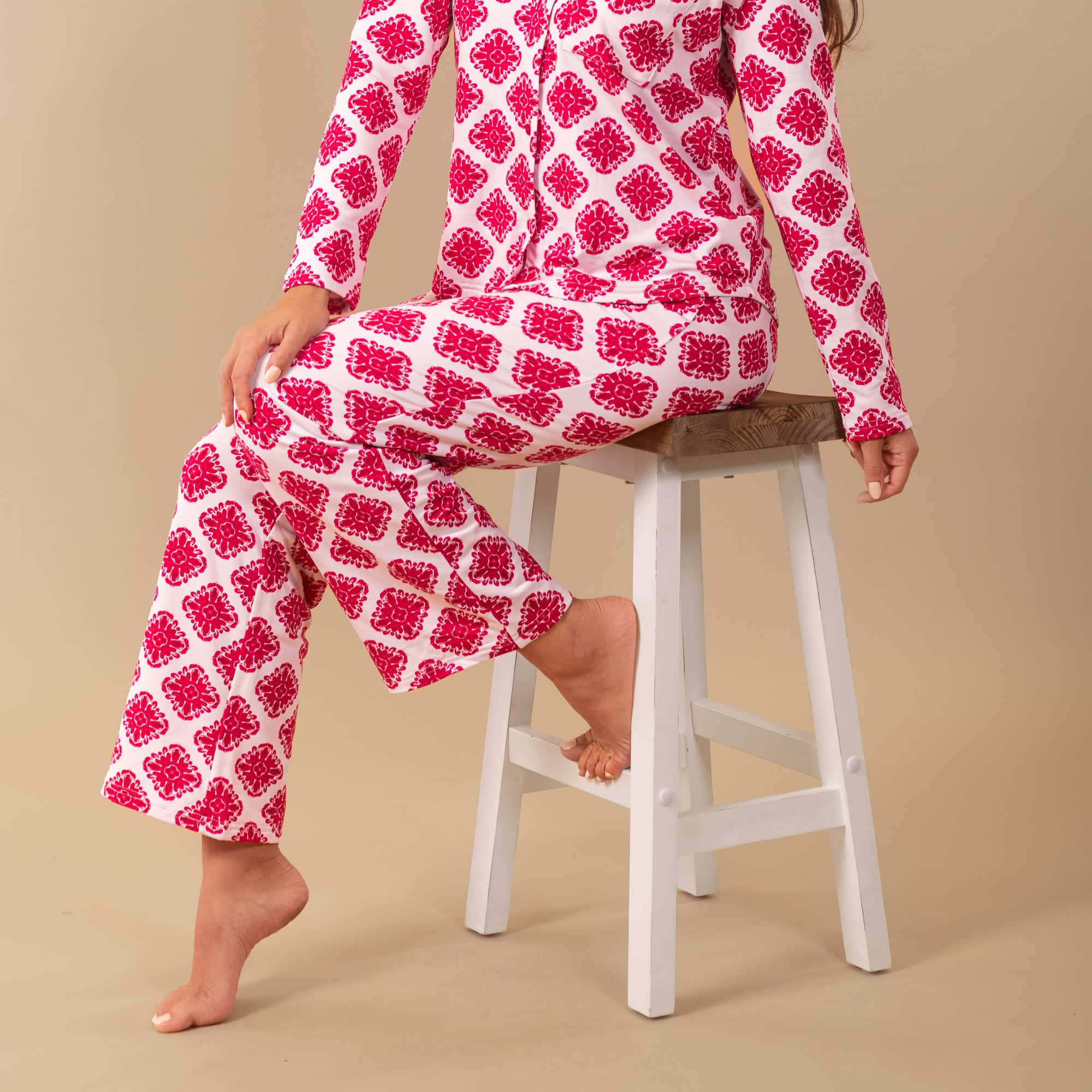 Fresco Floral Pajama Pants | Red Cloud Plush PJ Bottoms