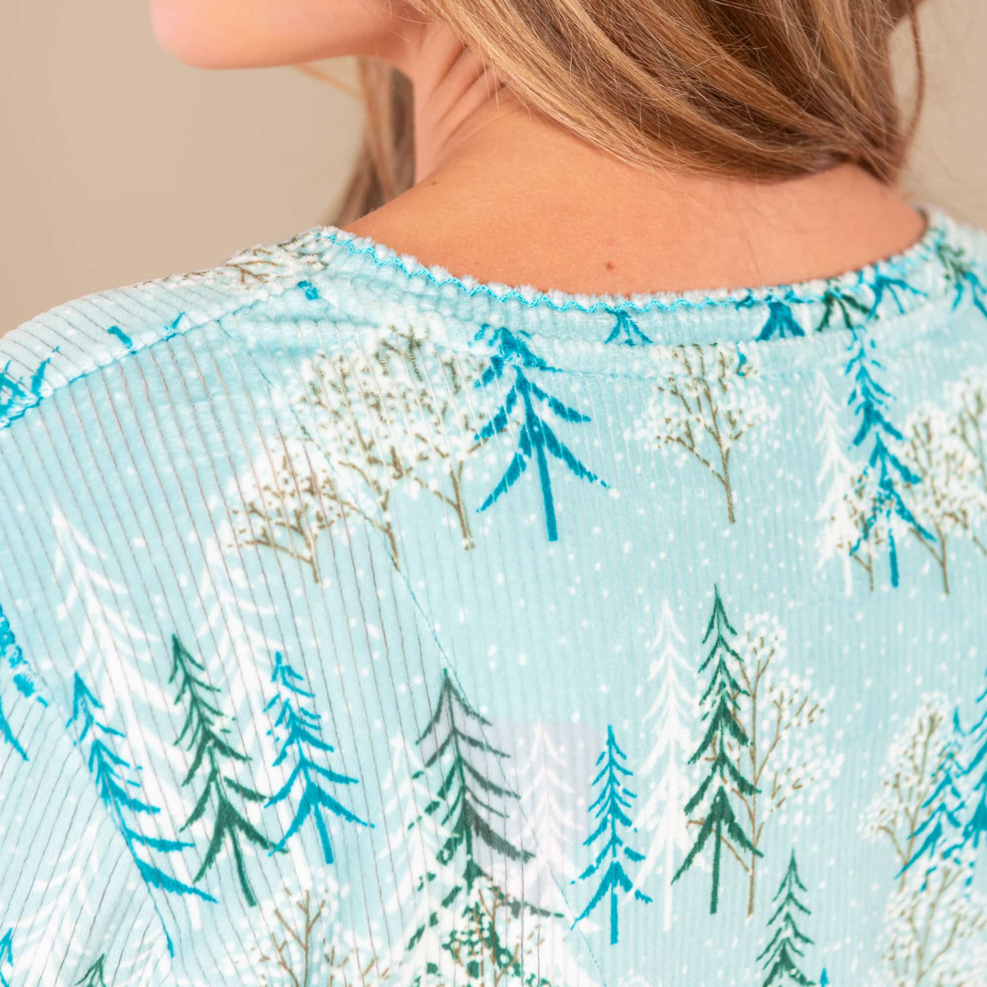 Frosted Trees Pajama Top | Long-Sleeve Winter PJs