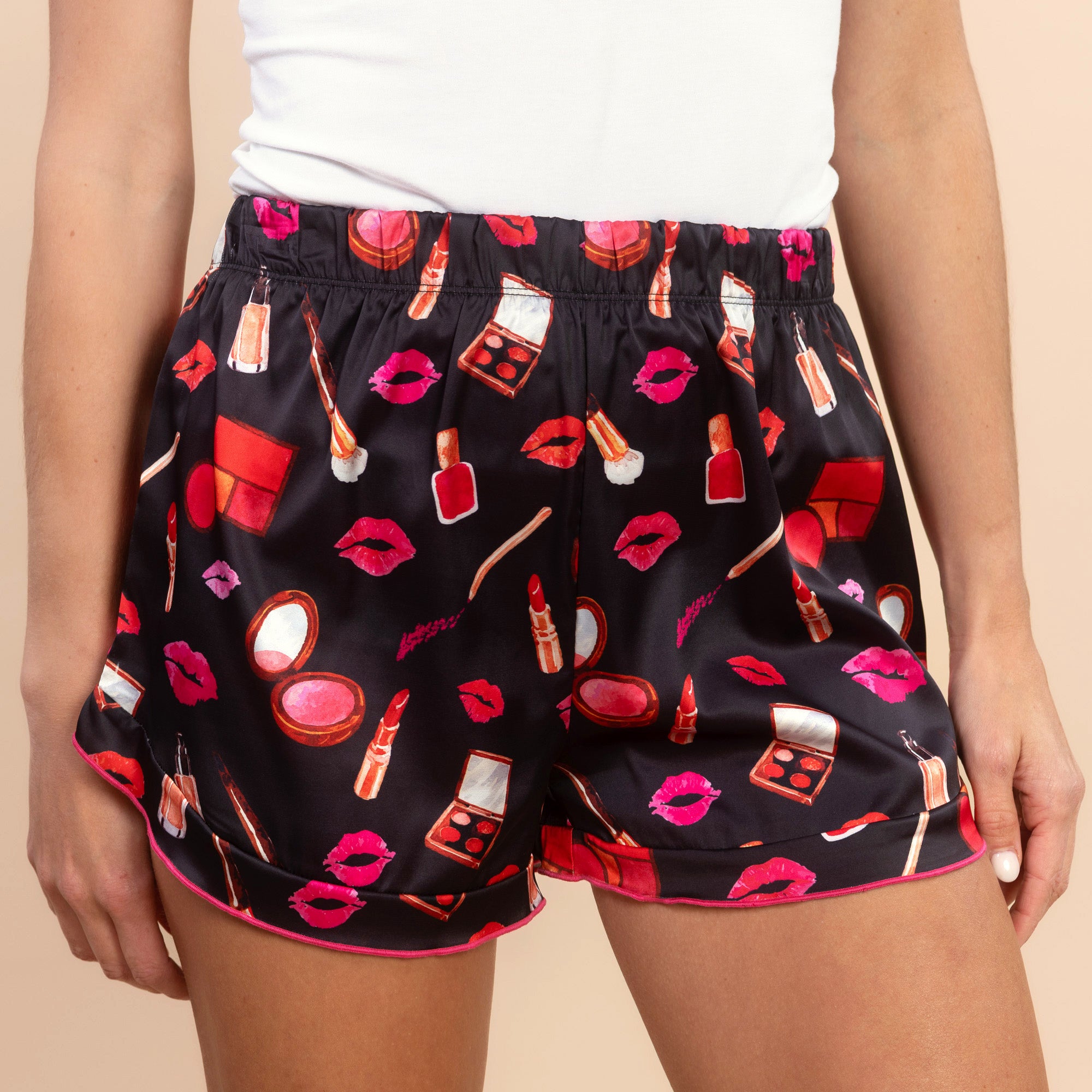 Girly Makeup Pajama Shorts