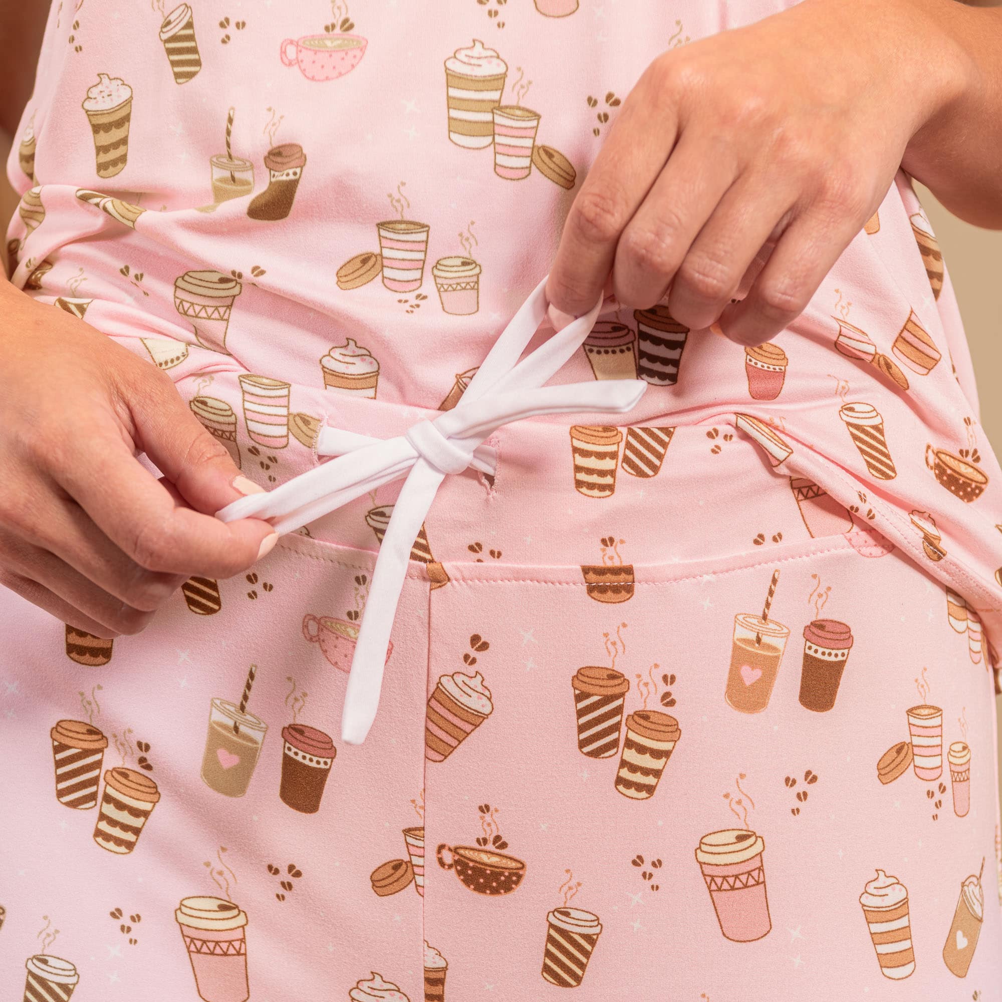 Love At First Sip Pajama Pants | Pink Coffee PJ Bottoms