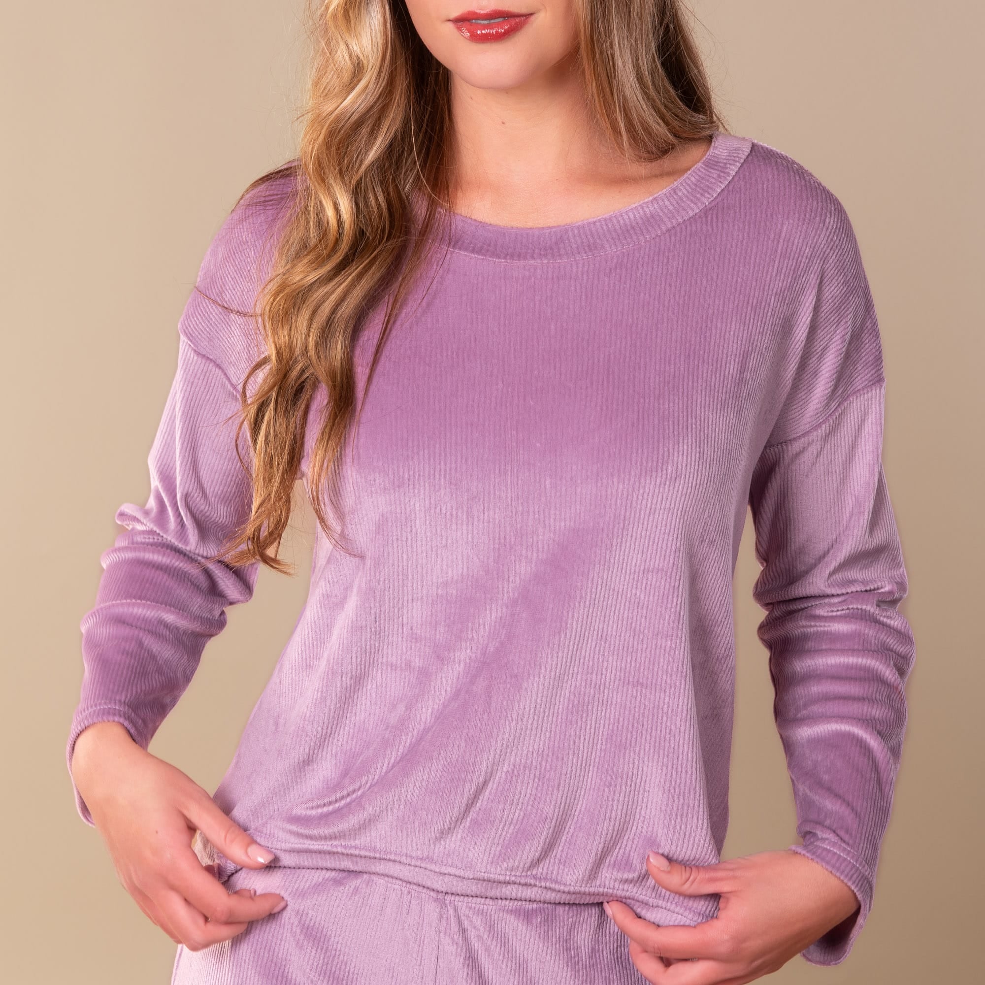 Luxe Lounge Pajama Top | Long-Sleeve Velour PJs