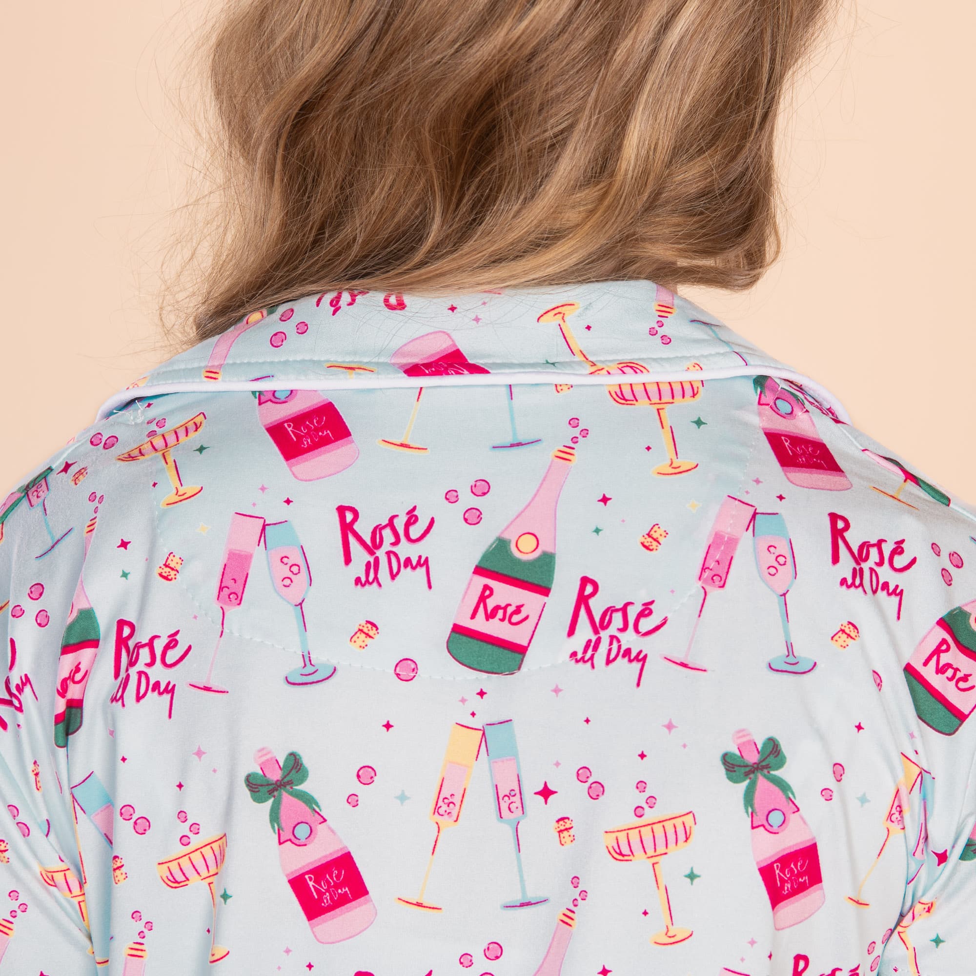 Rosé All Day Pajama Top | Blue Blush Wine PJs For Women