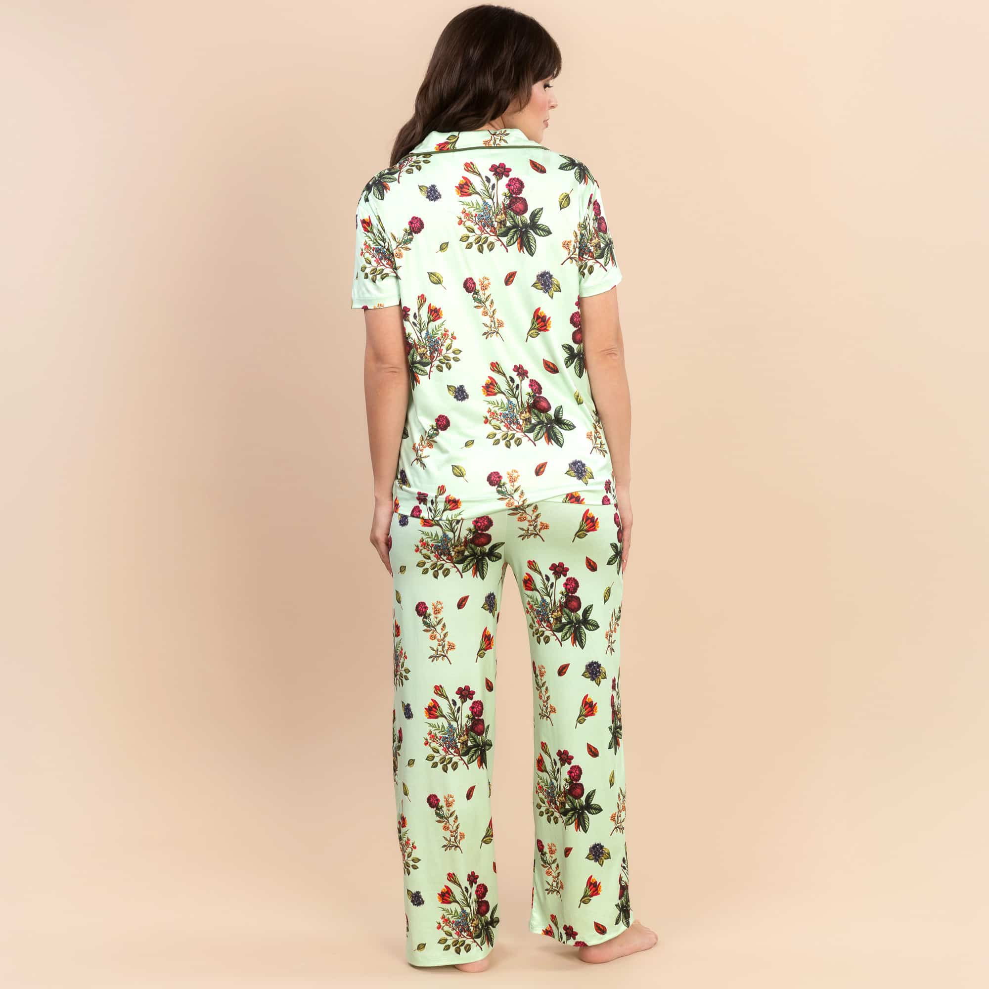 Secret Garden Pajama Top | Soft Green Floral PJs For Women