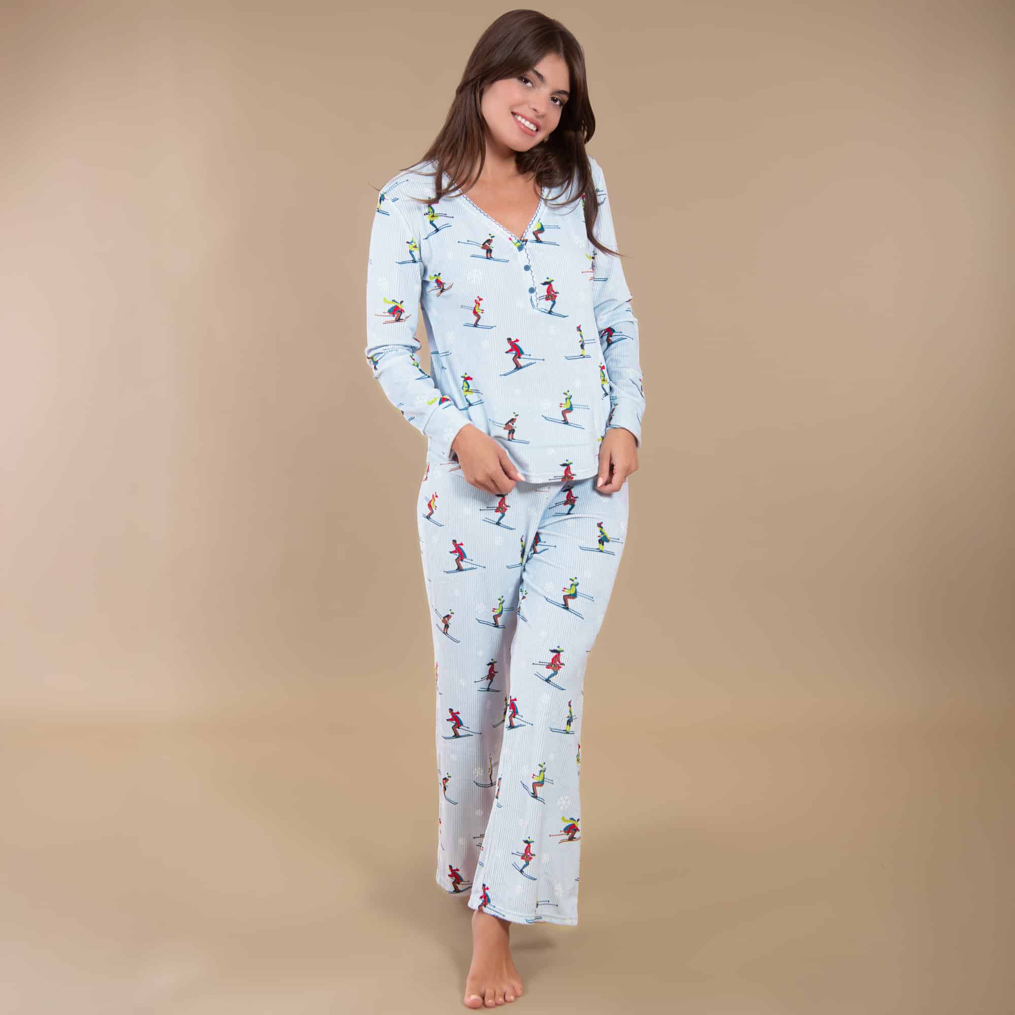 It's Snow Time Ski Pajama Pants | Snowy Winter PJ Bottoms