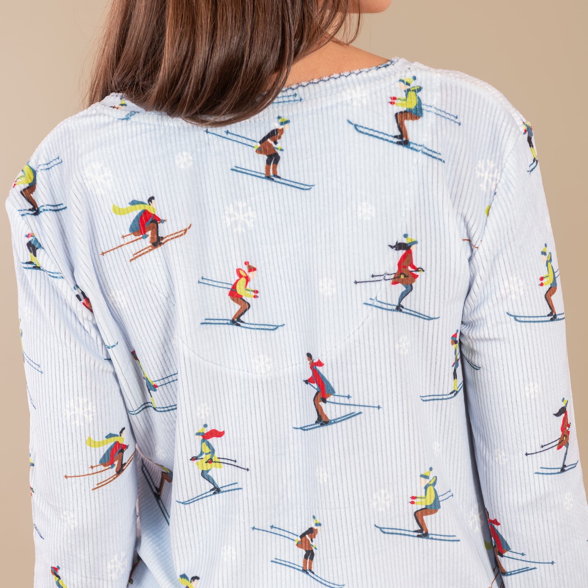 It's Snow Time Ski Pajama Top | Long-Sleeve Winter PJs