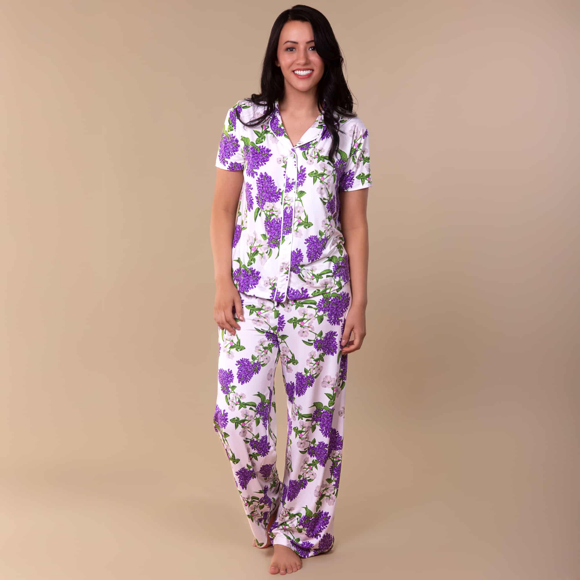 Spring Blooms Pajama Pants | Purple Floral PJ Bottoms