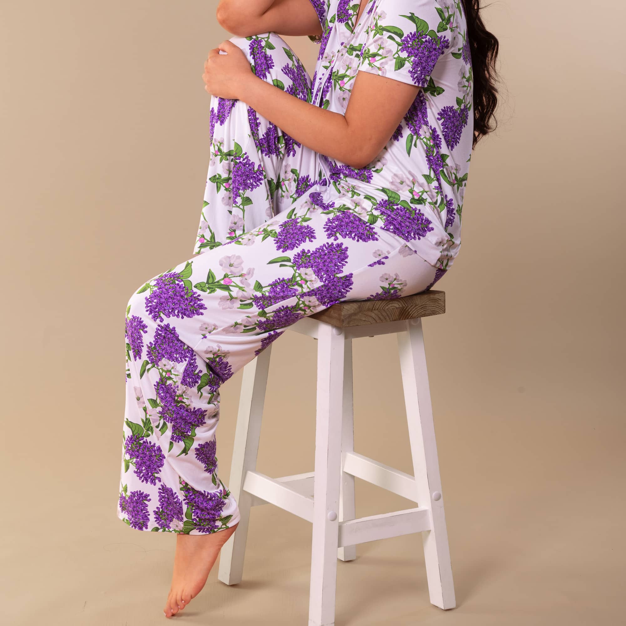 Spring Blooms Pajama Pants | Purple Floral PJ Bottoms