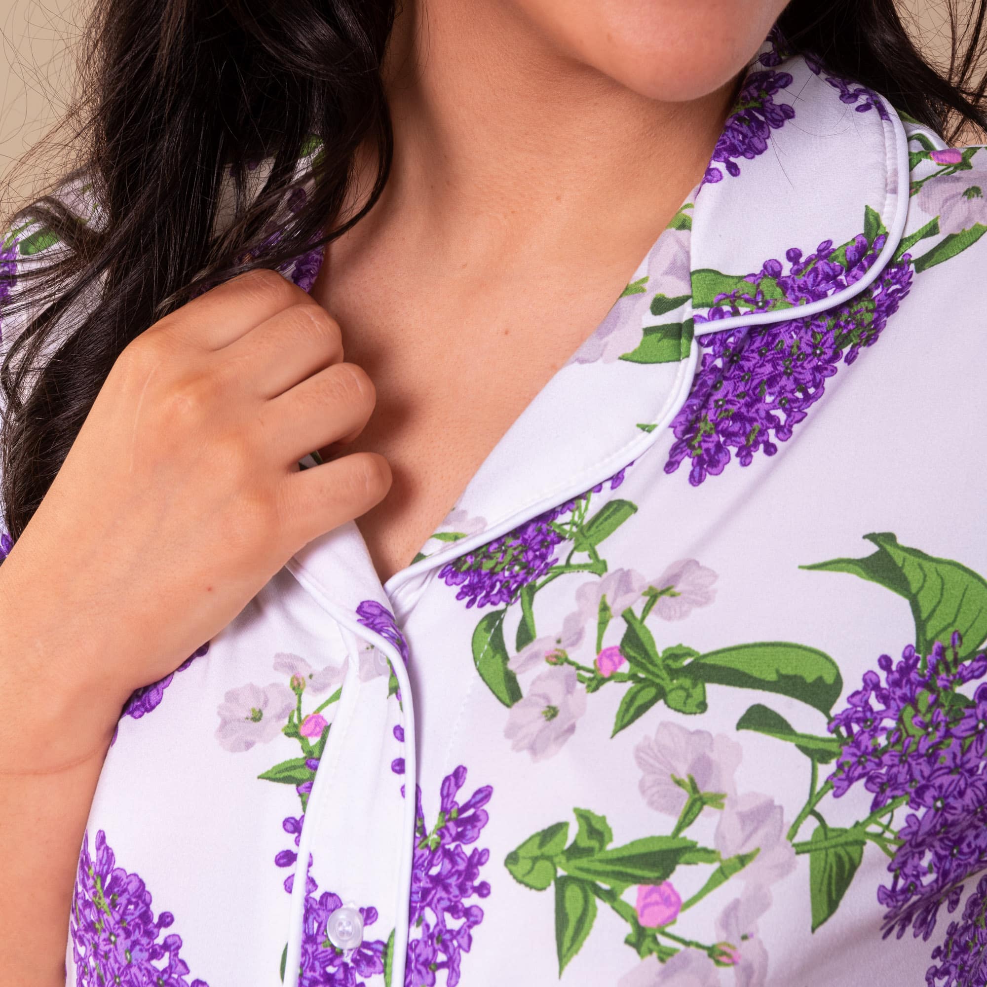 Spring Blooms Pajama Top | Purple Floral PJs For Women