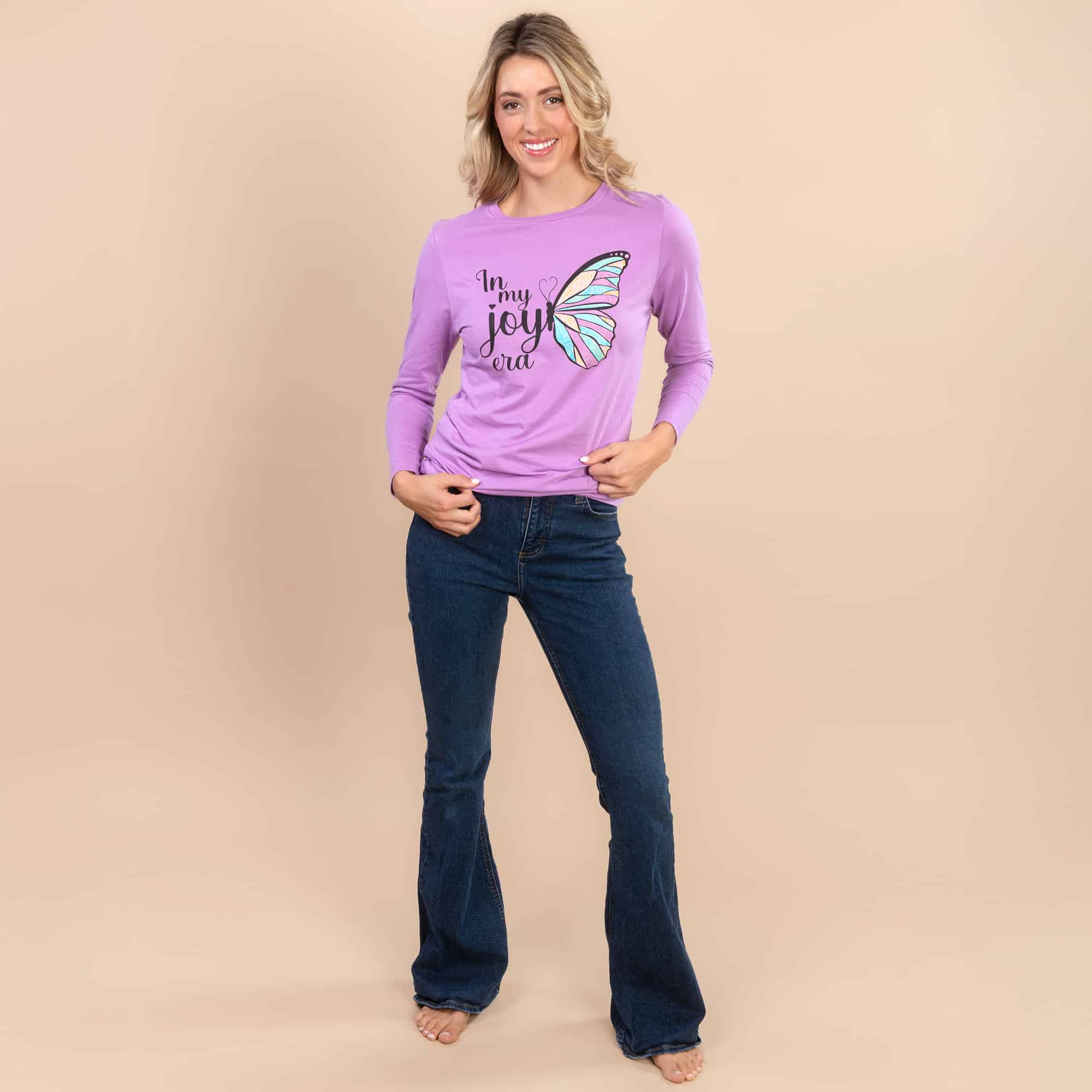 In My Joy Era | Women's Dark Purple Long-Sleeve Everyday Tee