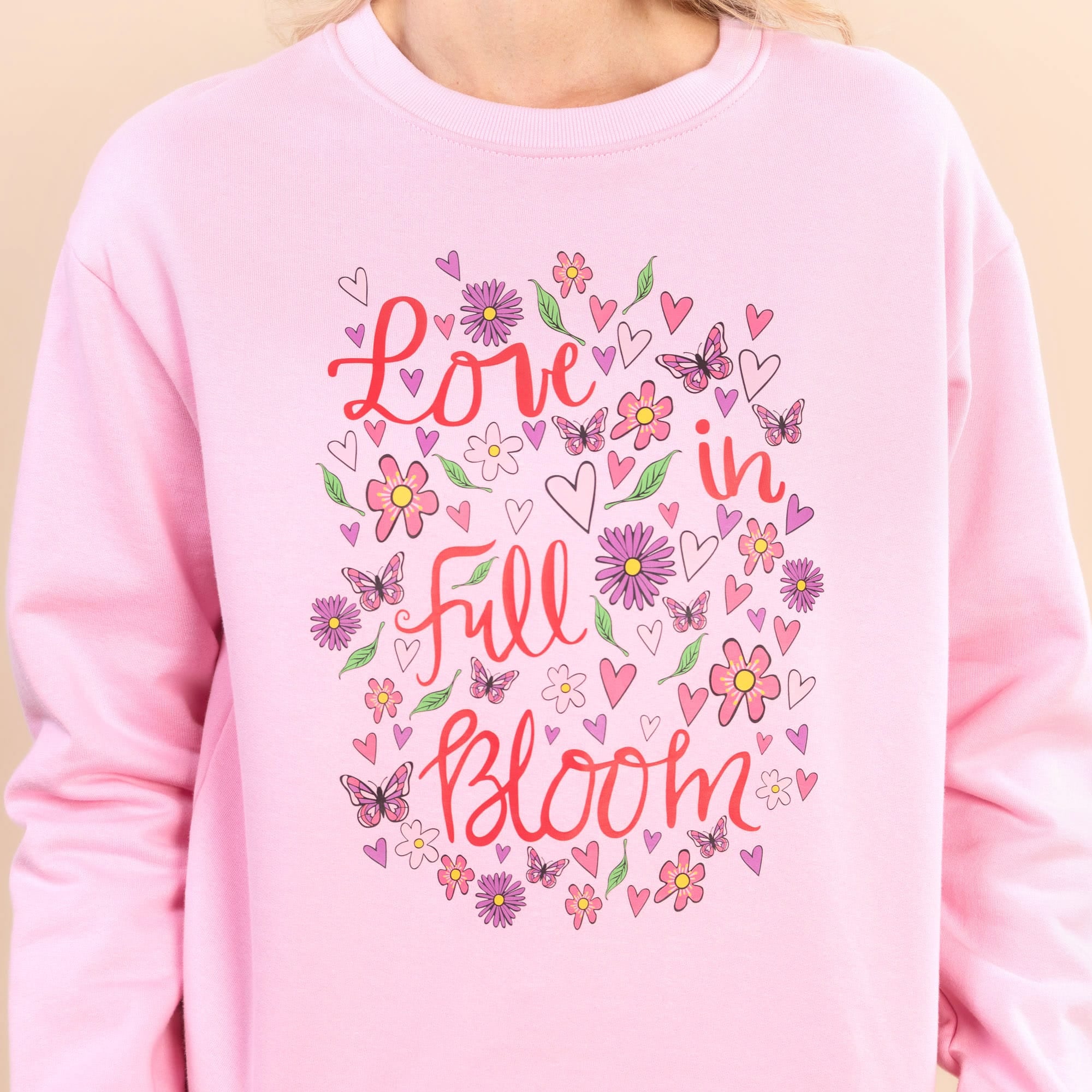 Love In Full Bloom | Pale Pink Unisex Valentine's Day Fleece