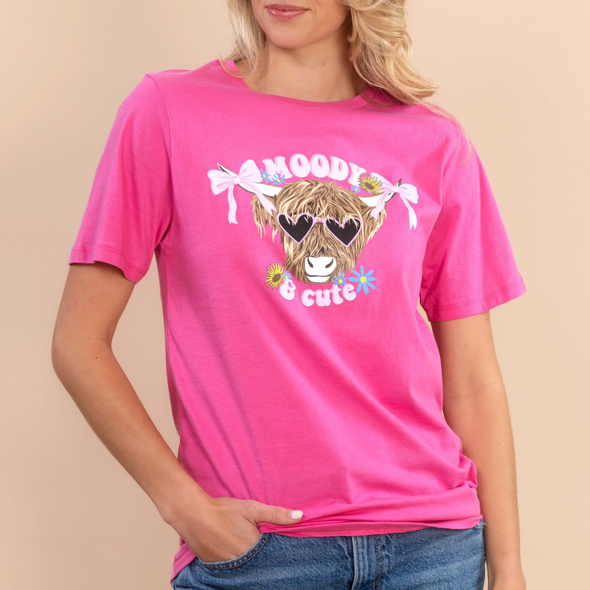 Moody & Cute | Women's Dark Pink Short-Sleeve Everyday Tee
