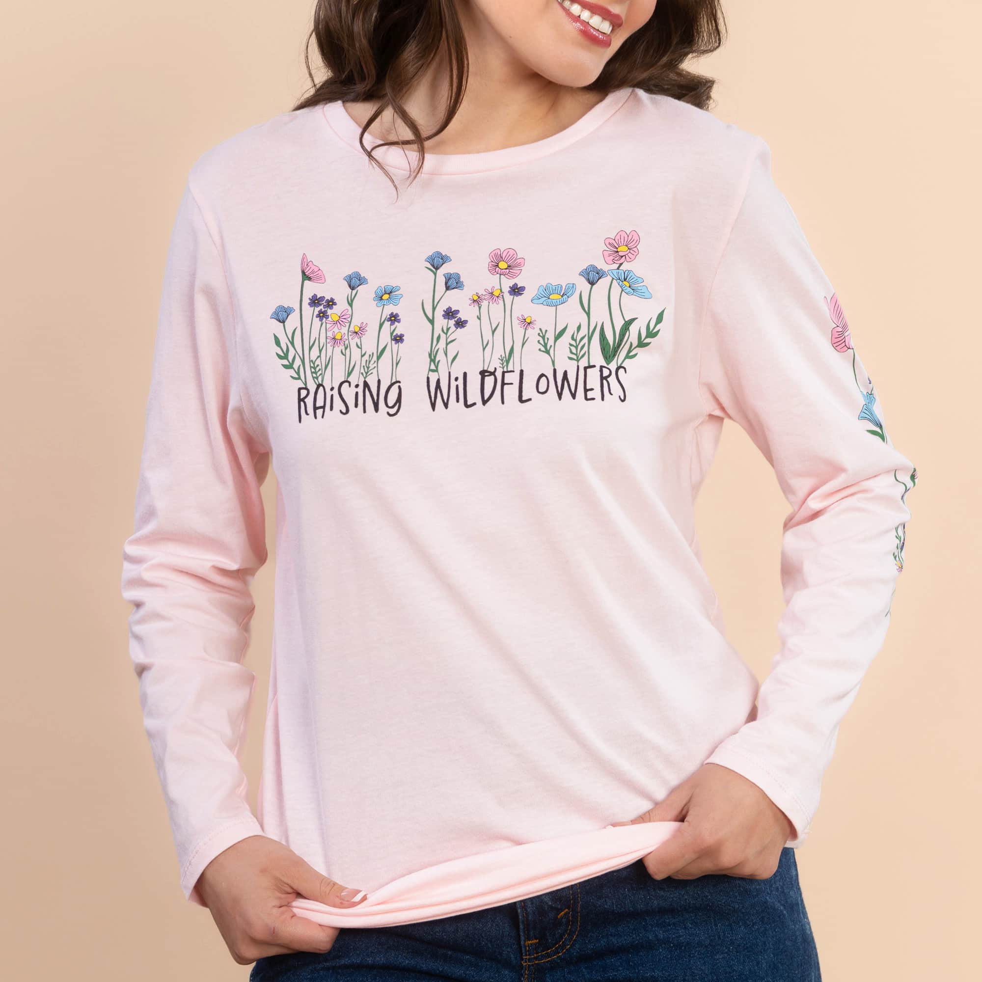 Raising Wildflowers | Women's Pale Pink Mother's Day Tee