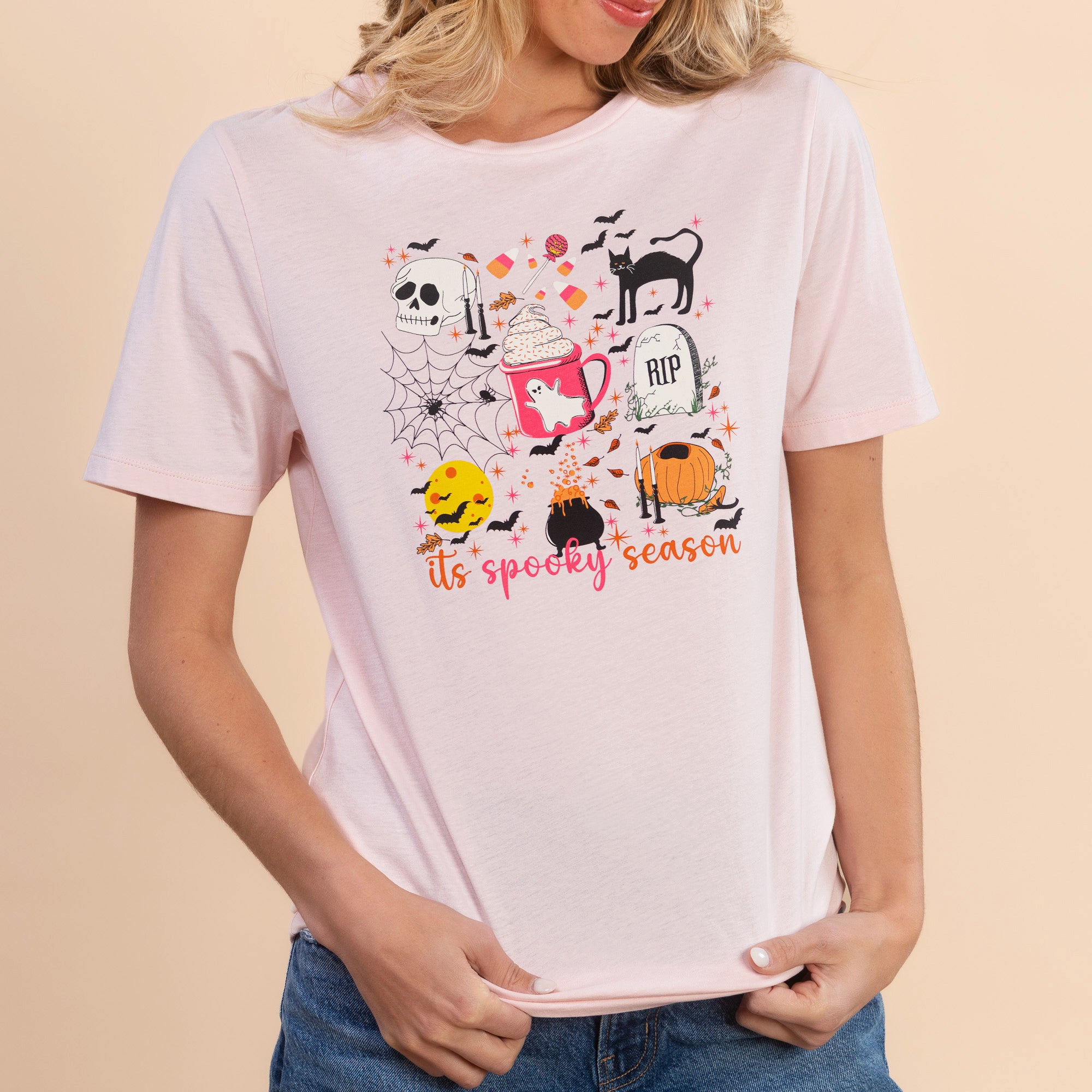 Spooky Season | Women's Pale Pink Short-Sleeve Halloween Tee