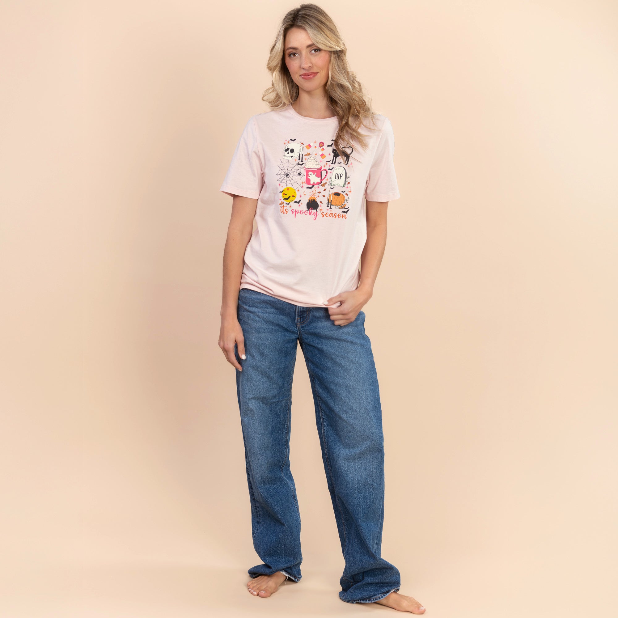 Spooky Season | Women's Pale Pink Short-Sleeve Halloween Tee