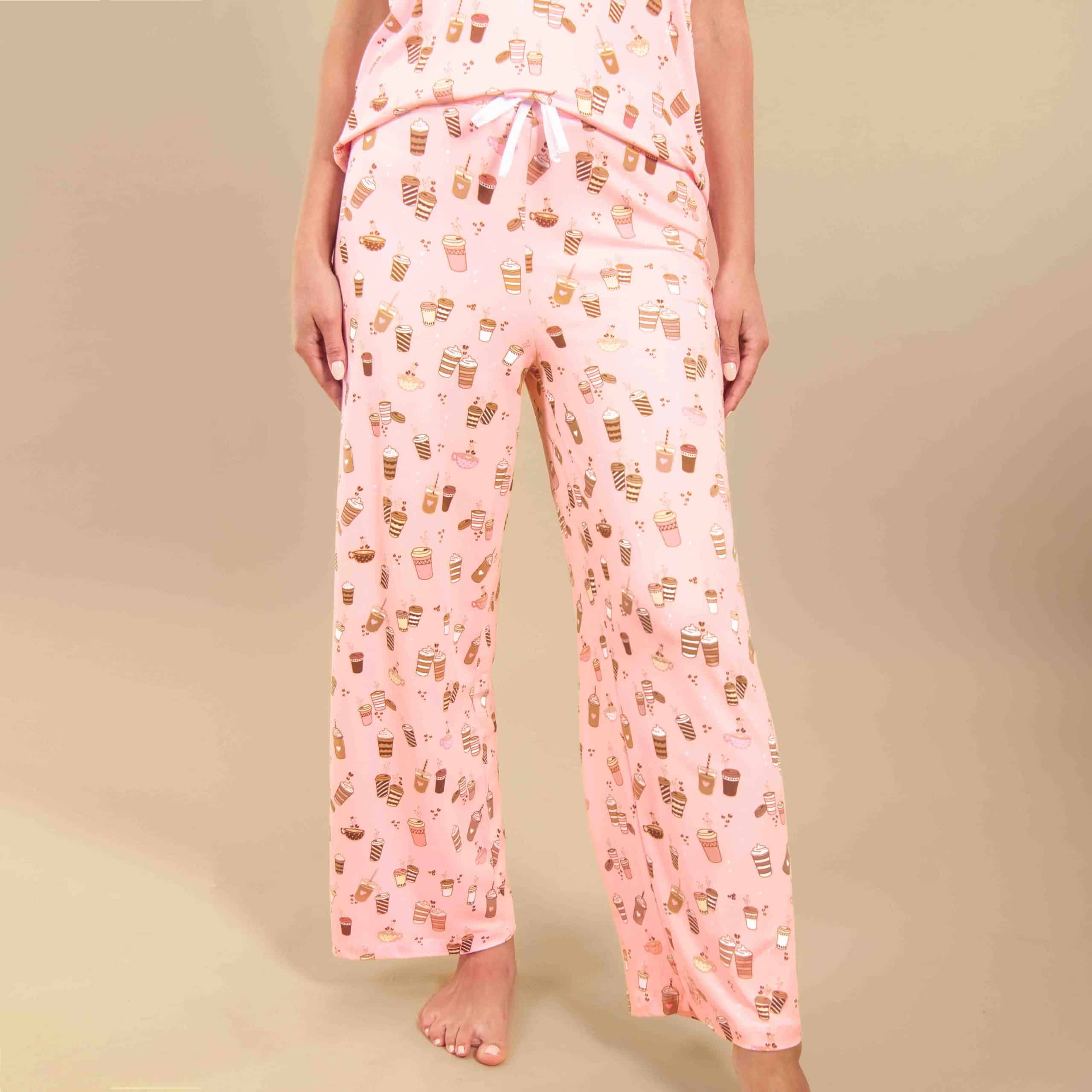 Love At First Sip Pajama Pants | Pink Coffee PJ Bottoms