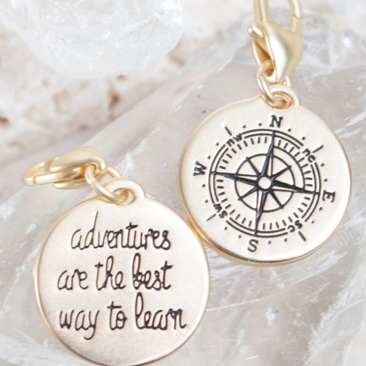 Gold 1-Tone Medallion - Compass "Find Adventure"