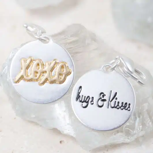 Silver 2-Tone Medallion - XOXO "Love"