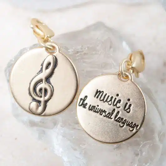 Gold 1-Tone Medallion - Treble Clef "Melody of Life"