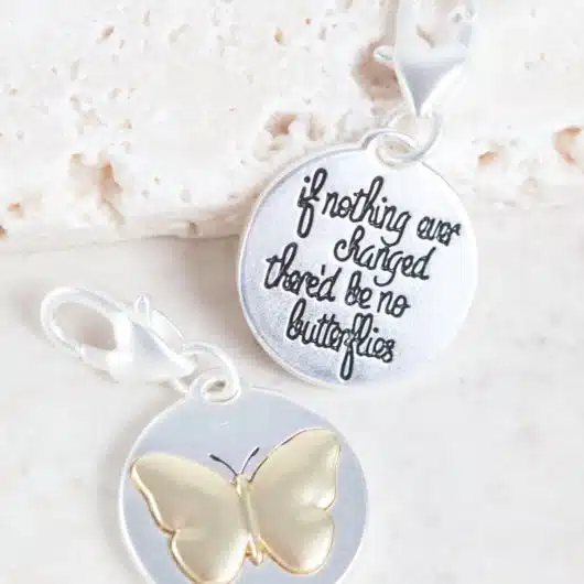 Silver 2-Tone Medallion - Butterfly "New Beginnings"