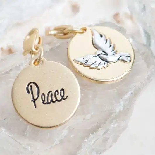 Gold 2-Tone Medallion - Dove "Peace"