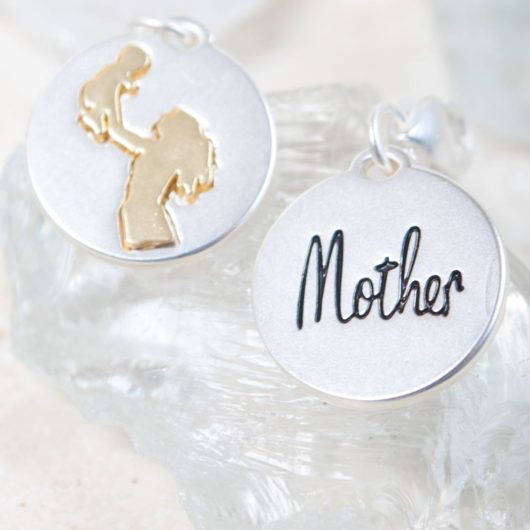 Silver 2-Tone Medallion - Mother Child "Relationship"