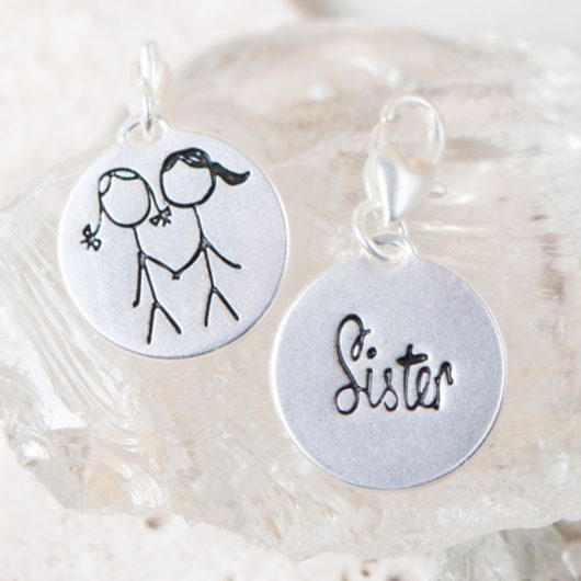 Silver 2-Tone Medallion - Figures "Sisters"