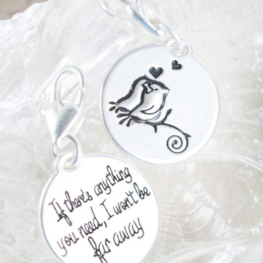 Silver 1-Tone Medallion - Two Birds "There For You"