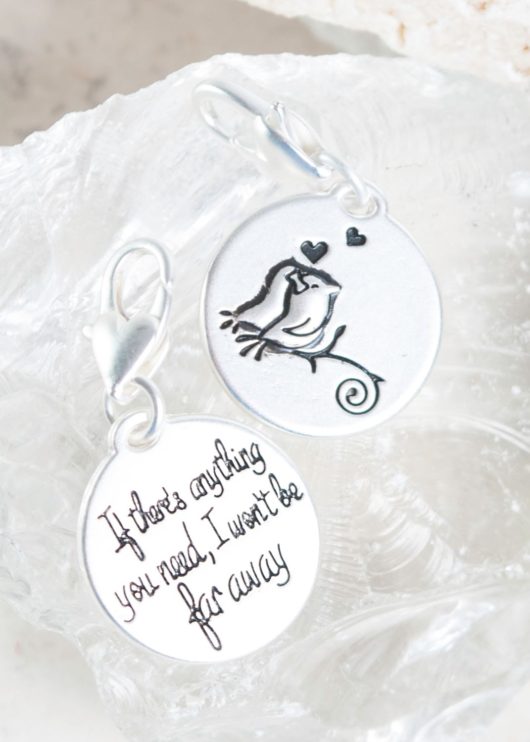 Silver 1-Tone Medallion - Two Birds "There For You"