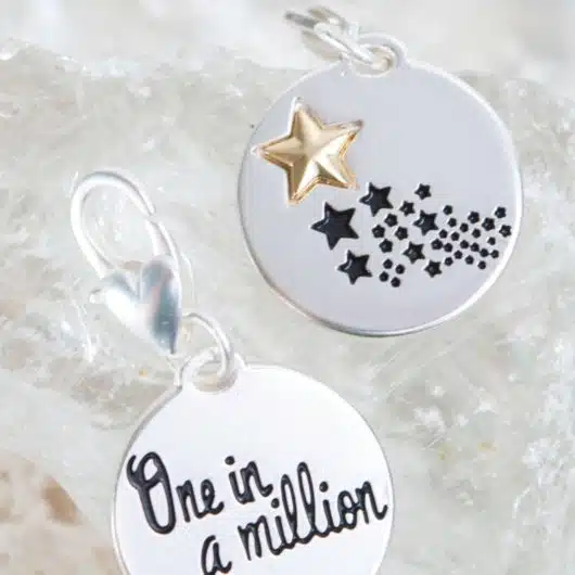 Silver 2-Tone Medallion - Stardust "Unique"