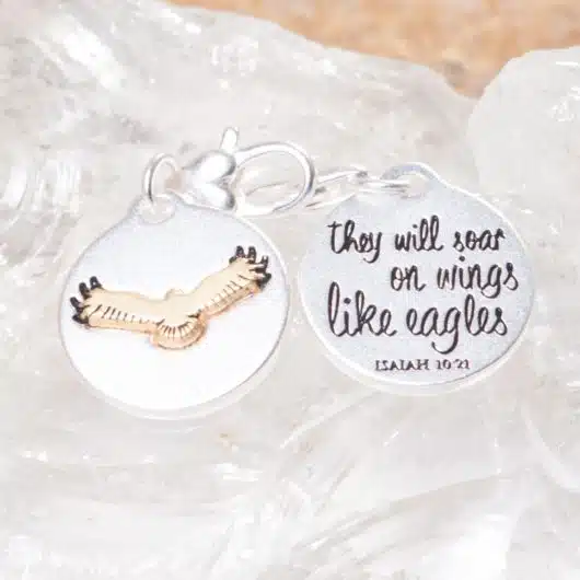 Silver 2-Tone Medallion - Soar on Wings, Eagle