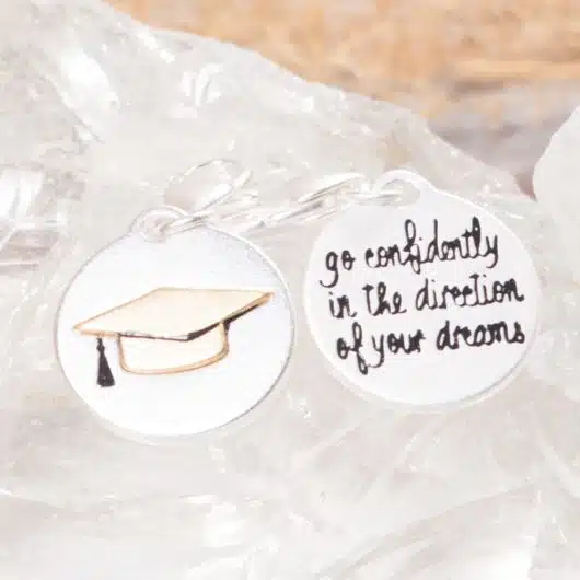 Silver 2-Tone Medallion - Go Confidently, Graduation Hat