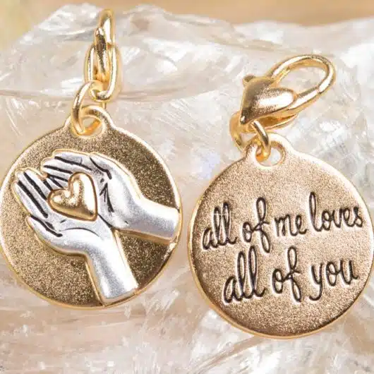 Gold 2-Tone Medallion - Heart in Hands, Love