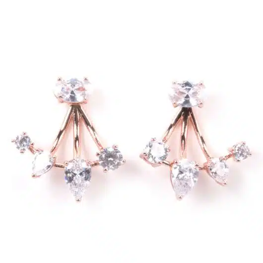 Stud Earrings with Ear Enhancer - Rosegold