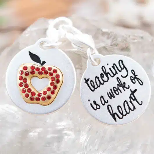 Silver 2-Tone Medallion - Apple Heart