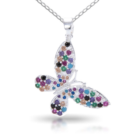 Butterfly Multi Necklace - Silver