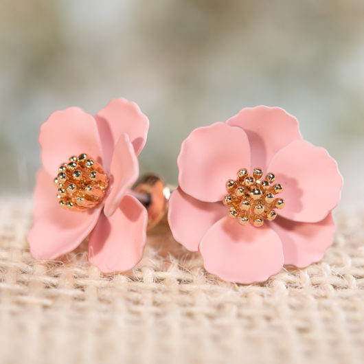 Small Flower Earring - Peach