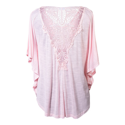 Lace Back Butterfly Top Size 2XLarge - Blush