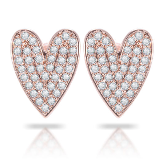 Oblong Heart Earrings - Rosegold