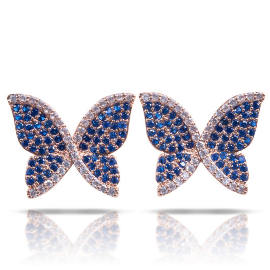 Butterfly Post Earrings - Rosegold