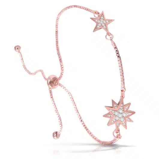 Two Stars Adjustable Bracelet - Rosegold