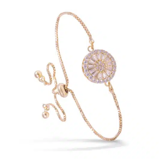 Round Disk PullCord Bracelet - Gold