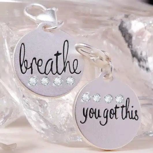 Silver 1-Tone Medallion - Breathe