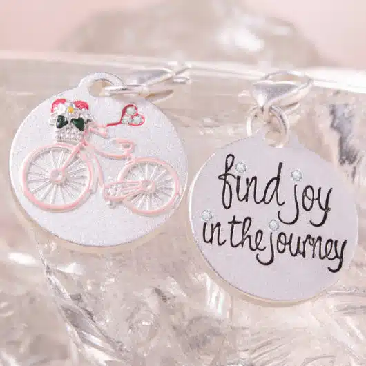 Silver 1-Tone Medallion - Flower Bike