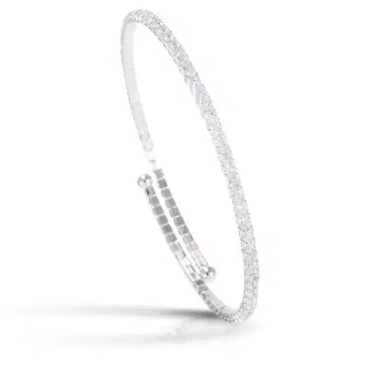 Single Spiral Bracelet - Rhodium