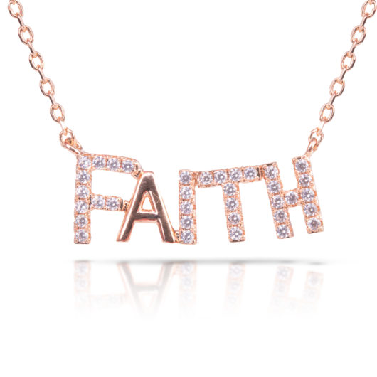 Faith Monogram Necklace - Rosegold