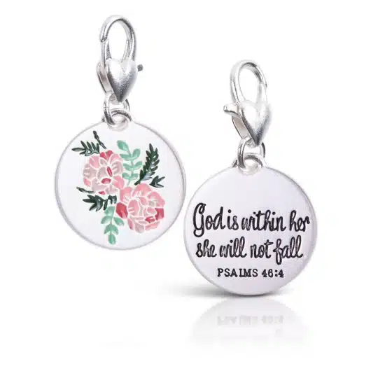 Silver 1-Tone Medallion - Bouquet
