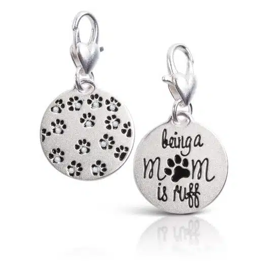 Silver 1-Tone Medallion - Paws Pattern