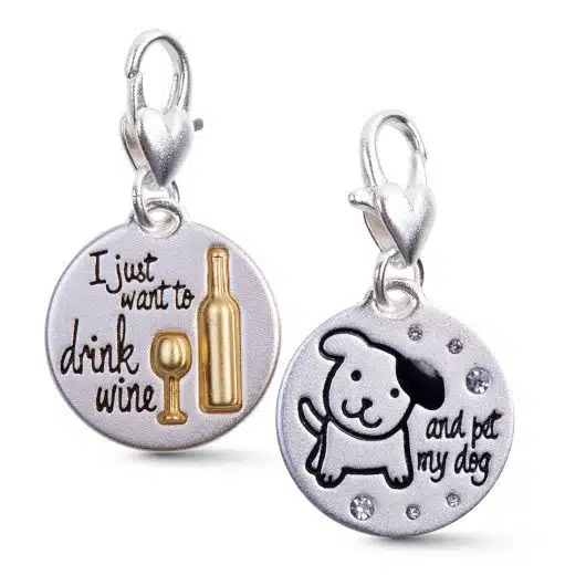 Puppy Wine Silver 2-Tone Medallion
